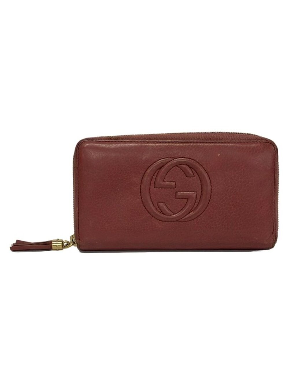 Gucci Wallet Soho Pink Beige Zip Around Leather